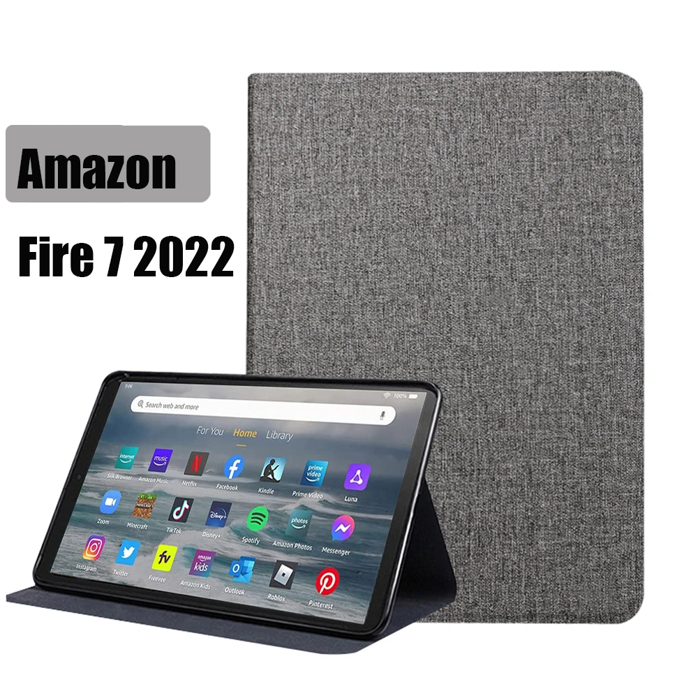 Protective Case For Amazon Fire 7 7 Inch 2022 Tri-fold PU Leather Tablet protectiv Cover For Amazon Fire 7 2022 release