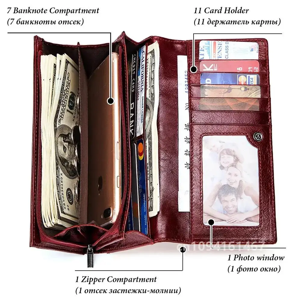 GZCZ натуральная кожа File Master женский RFID-кошелек-клатч-органайзер с карманом для