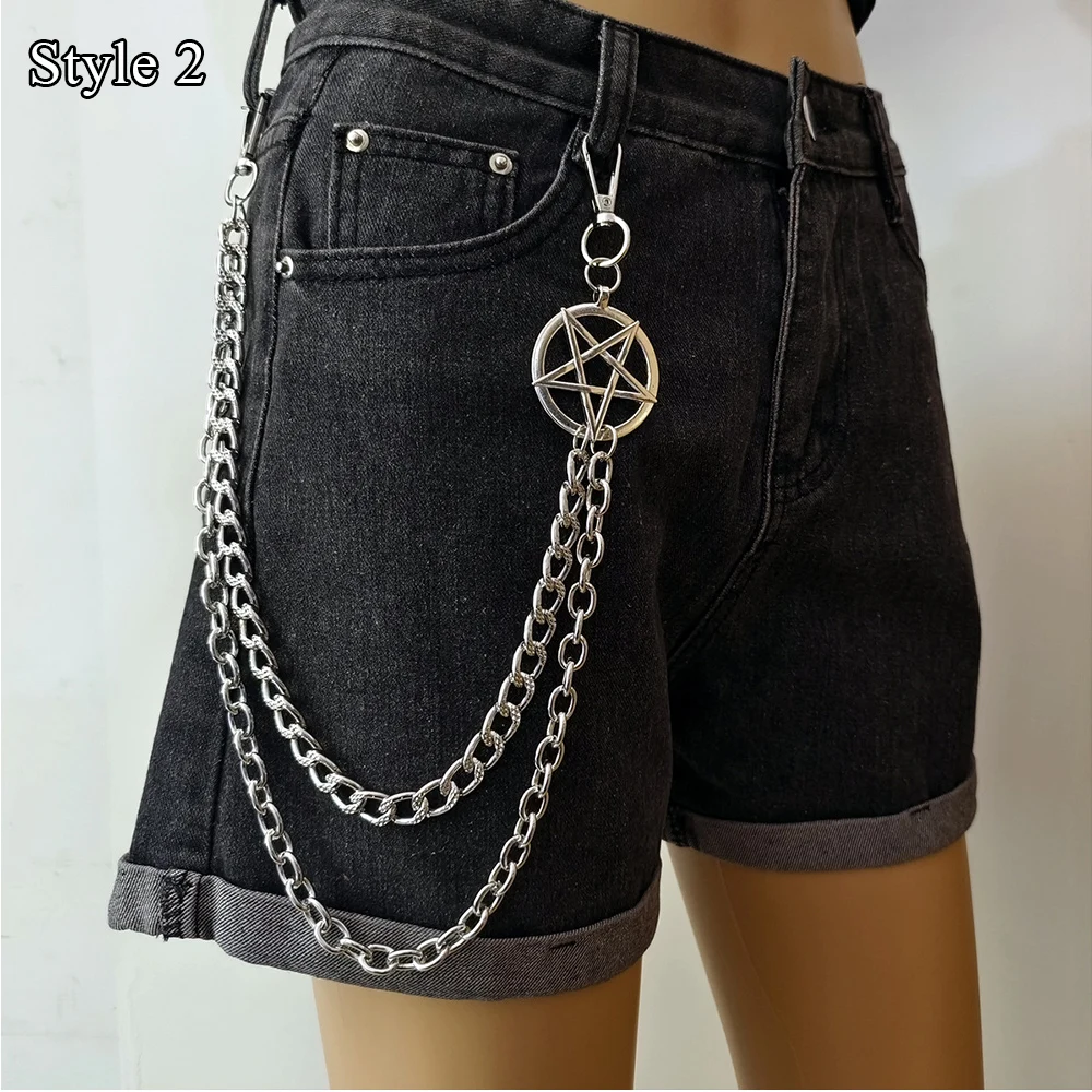 

Punk Rock Pants Chain Layered Chains For Men Women Waist Belts Chain Jeans Hip-hop Pants Belt Chains Gothic Rock Accessories