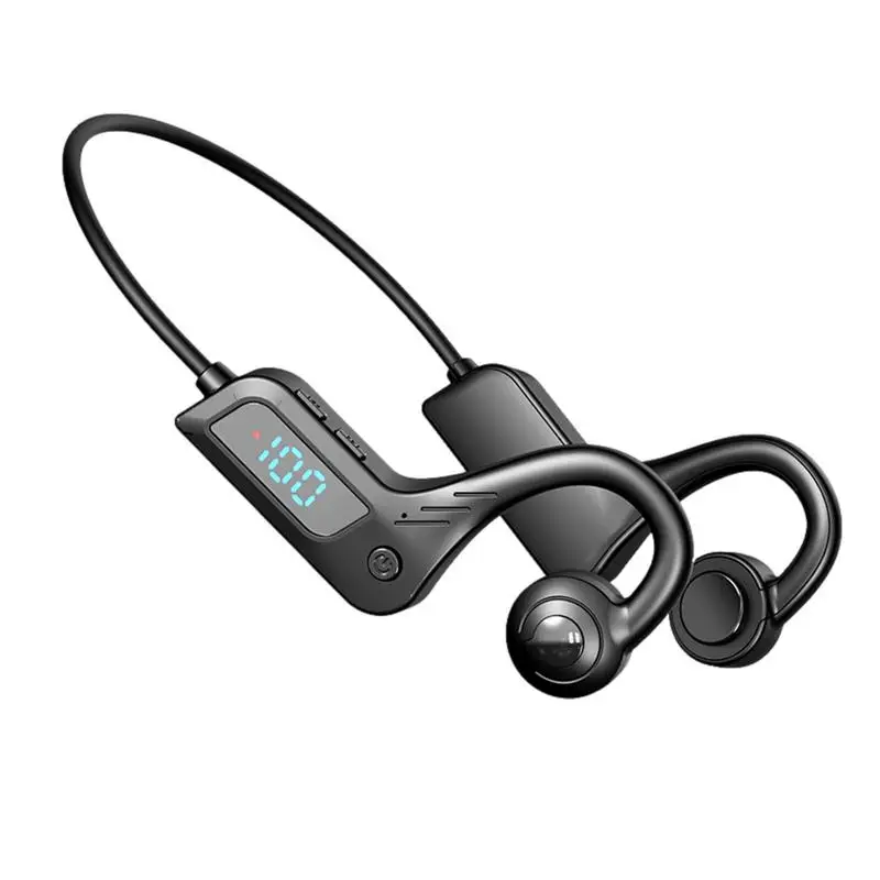 

Bone Conduction Headphones Earbud & In-Ear Headphones With Digital Display Noise Canceling Blue Tooth Earbuds Wireless For