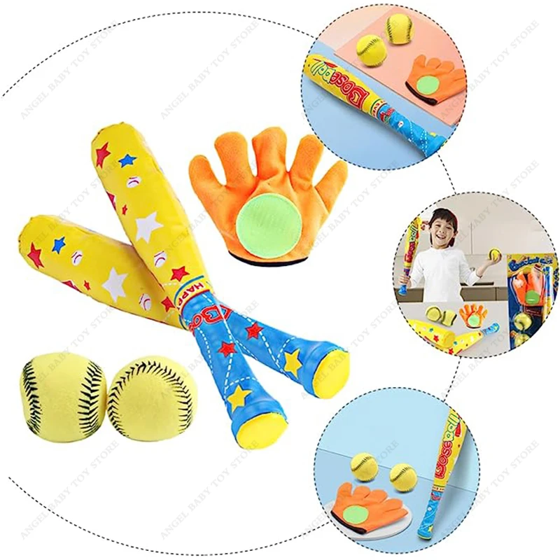 

Kids Sports Toy Baseball Set Plastic Outside Toys Toddler Playsets Gloves Ball Set Parent-child Game Toy Gifts for Boys Girls