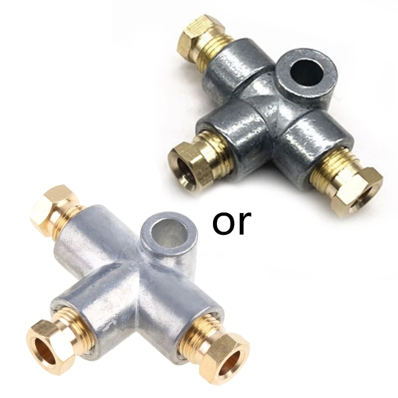 

Car Silver 3 Way for T Piece Brake Pipe With 3 M10 Male Nuts Short Metric Co
