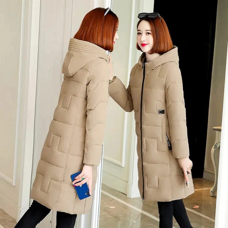 

2023 HOT New Fashion Winter Women Hooded Parkas Puffer Long Jackets Casual Thick Warm Windproof Snow Wear Coat Female Outwear
