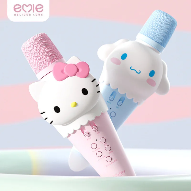 

Sanrio Cinnamoroll микрофон аудио один Hello Kitty конусный микрофон уличный Bluetooth мультяшный детский микрофон