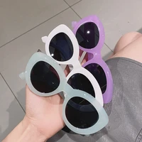 ins hot popular fashion cat eye women sunglasses retro jelly color shades uv400 eyewear men green pink purple sun glasses