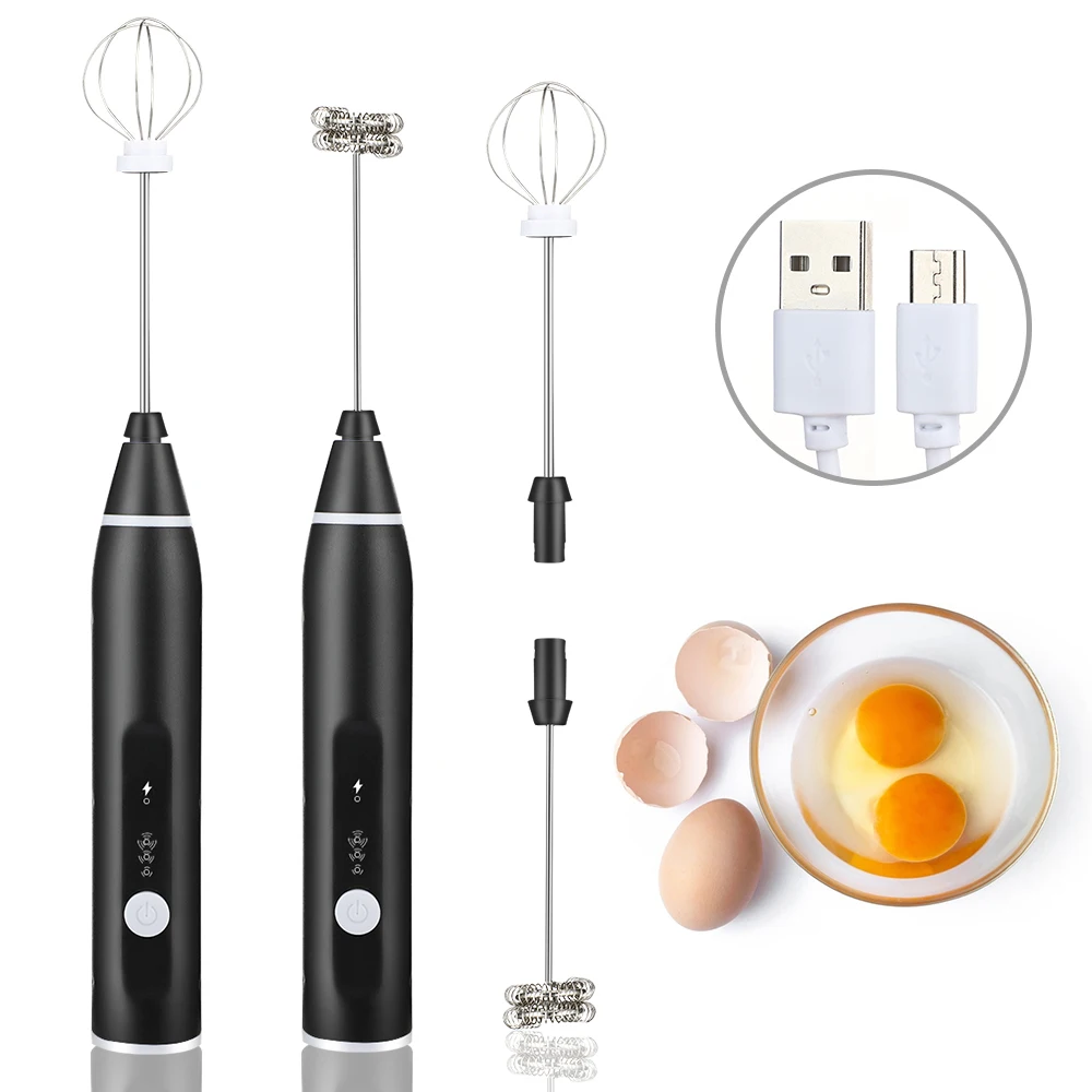 

Milk Frother USB Rechargeable Cappuccino Milk Foam Maker Machine Egg Whisk Mini Coffee Mixer Electric Blender Kitchen Suppliers