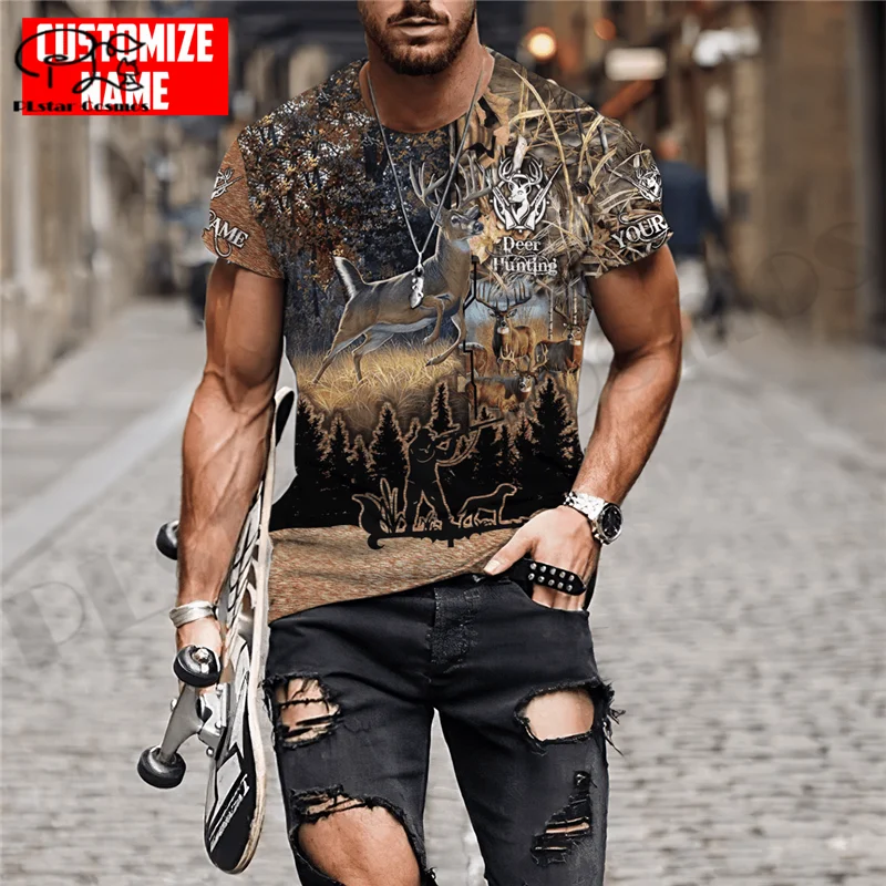 

PLstarCosmos 3DPrint Newest Hunter Hunting Camo Lover Animal Gift Unique Unisex Harajuku Streetwear Casual T-Shirt Short Sleeve3