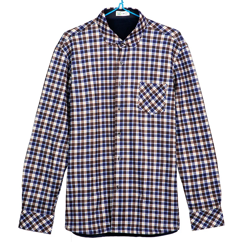Fashionable and Upscale Men's Shirt, Plush and Thick Thermal Shirt, Winter Thermal Personality Check Cardigan, 2022 New Clothes