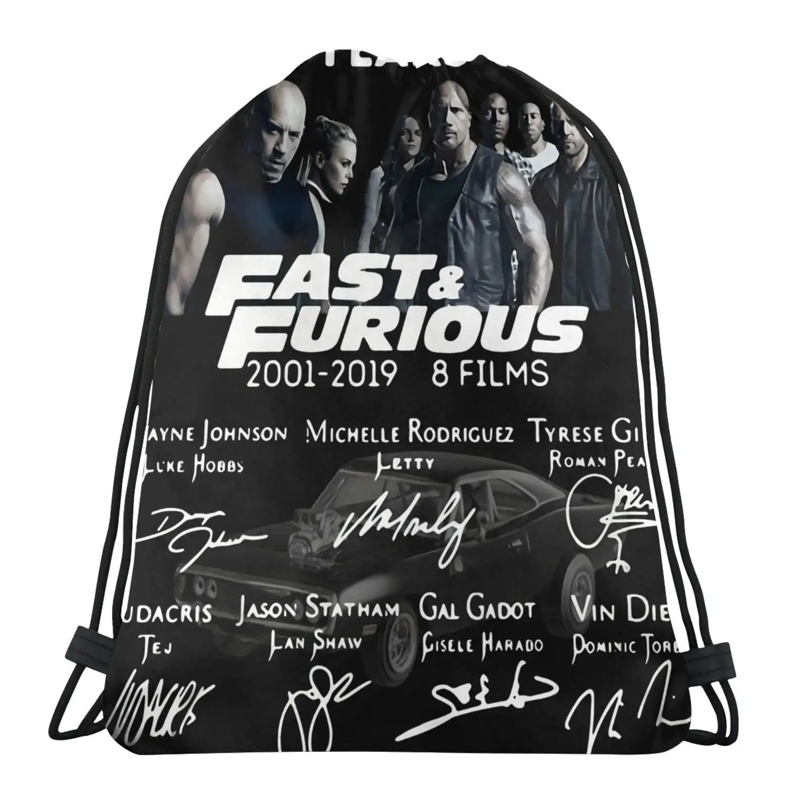 

Мужская тканевая сумка на шнурке, с принтом в виде полных персонажей