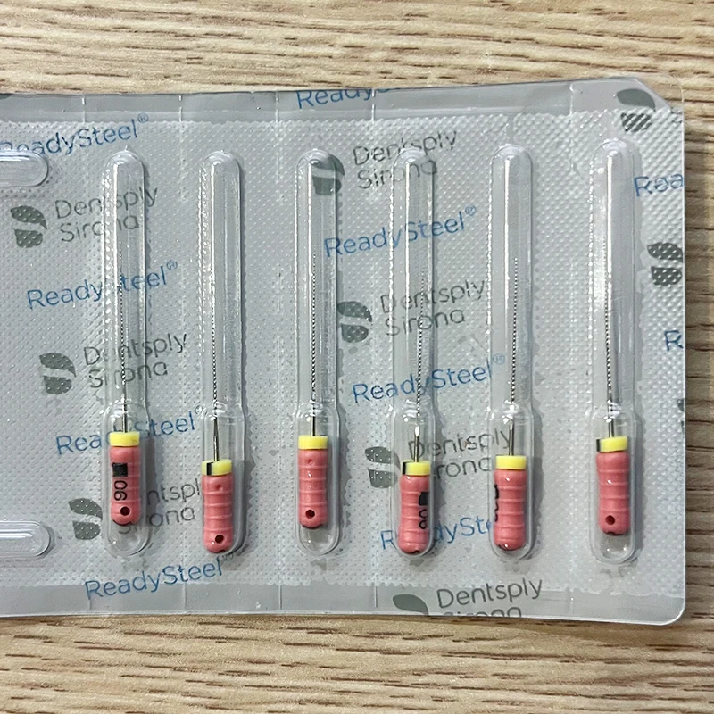 Фото Dentsply, 1 упаковка, ручные эндофайлы K-типа из нержавеющей стали и NiTi, гибкие, для лечения корневых каналов, стоматологические инструменты, длина 21/25/31 мм №3
