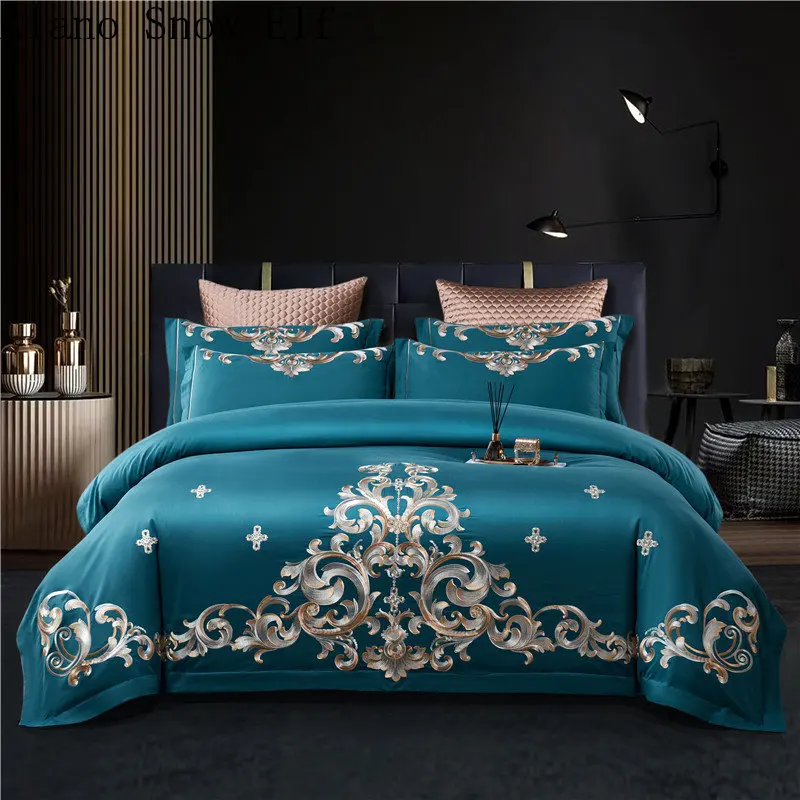

2023 New 100S Cotton Beauty Home Bedroom Bedding Set Embroidery Cover Flat Sheet Bed for Adult Bed Set Edredom King
