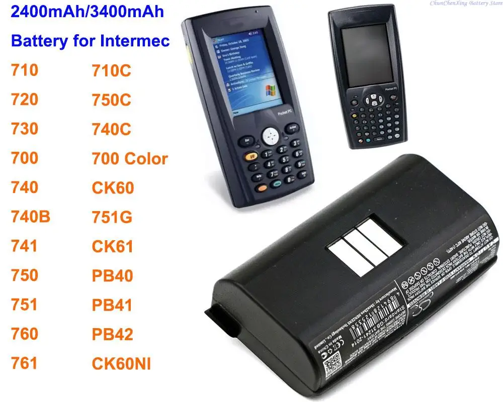 Cameron Sino 2400 мАч/3400 мАч аккумулятор для Intermec 700,710,720,730,740,740B,740C,741,750,750C, 751751G, 760761, CK60,CK61,PB40