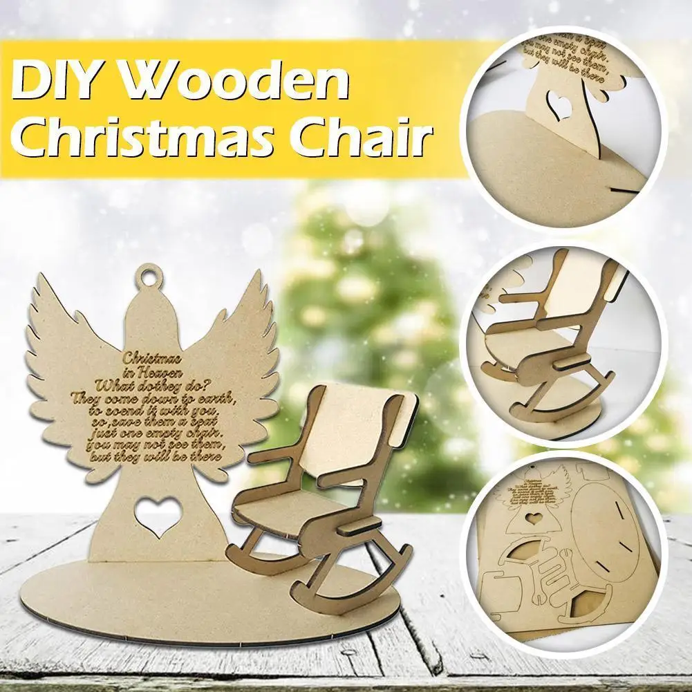 

Деревянный Рождественский стул, свадебное украшение «сделай сам», Рождественский памятный подарок, небесные новые украшения J2n2