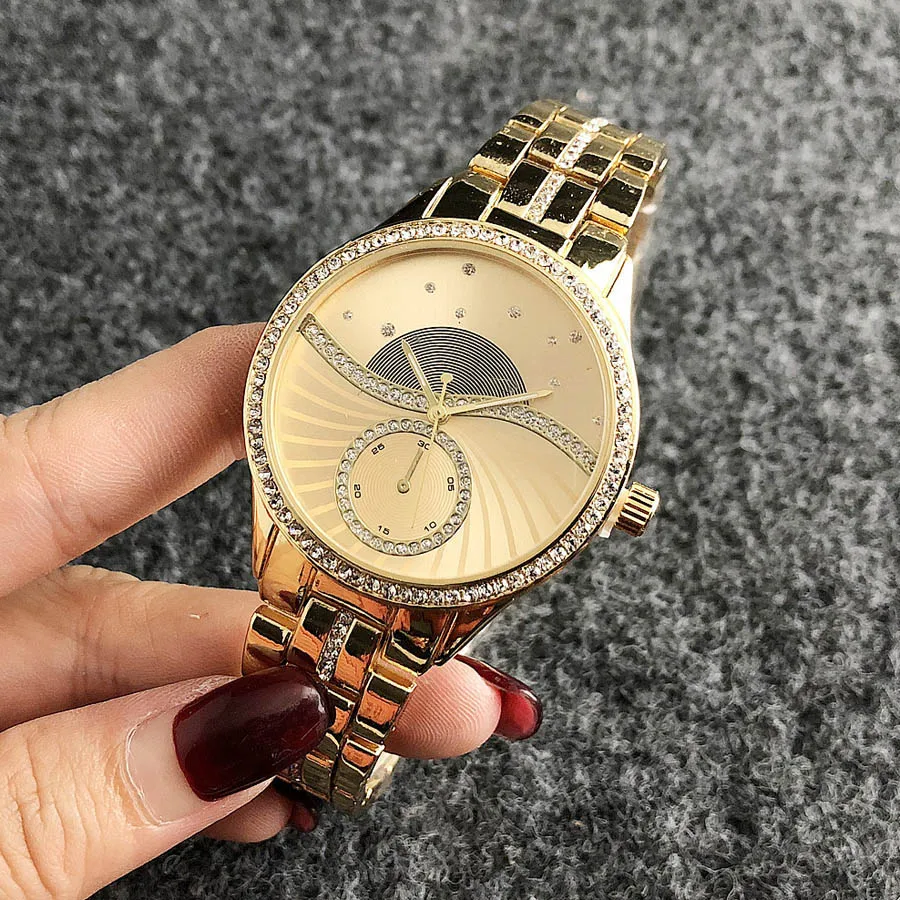 Brand Wrist Watches Women Girl Ladies Crystal Style Quartz Casual Steel Metal Band Clock m75