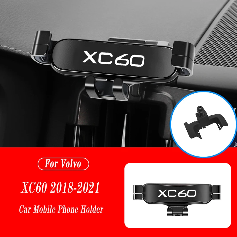 

Автомобильный держатель мобильного телефона для Volvo XC60 XC 60 2009-2021, крепления для вентиляционных отверстий, подставка, GPS, гравитационный навигационный кронштейн, автомобильные аксессуары