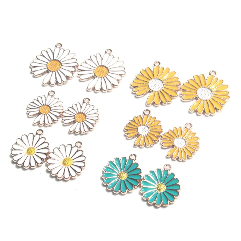 

10 шт. новые Мультяшные Подвески в виде маргаритки, милые Подвески в виде слепящих цветов для изготовления ювелирных изделий «сделай сам», ожерелье, серьги, браслет, принадлежности для резиновой ленты