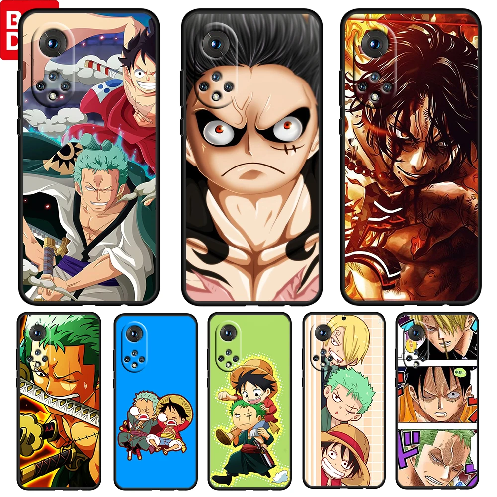 

Anime One Piece For Honor 60 50 20 SE Pro X30 10X 10i 10 9X 9A 8X 8A Lite Silicone Soft TPU Black Phone Case Capa Cover Coque