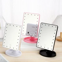 rotating makeup travel bathroom touch dimmer led makeup mirror battery operated cosmetic