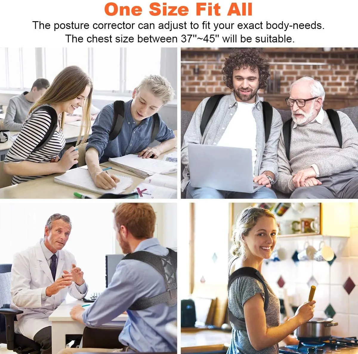 Регулируемый Корректор осанки до ключиц для мужчин женщин корсет верхней части