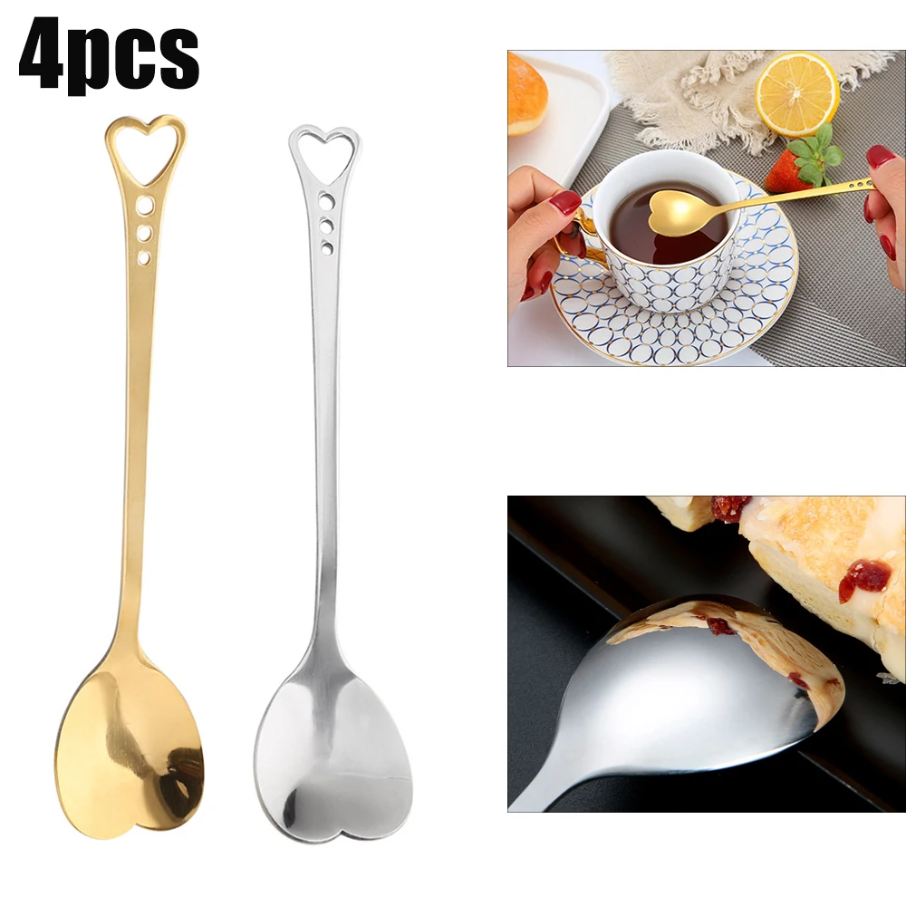 

Stainless Steel Love Spoon Heart Shaped Coffee Stirring Spoon Dessert Spoon Kitchen Tableware
