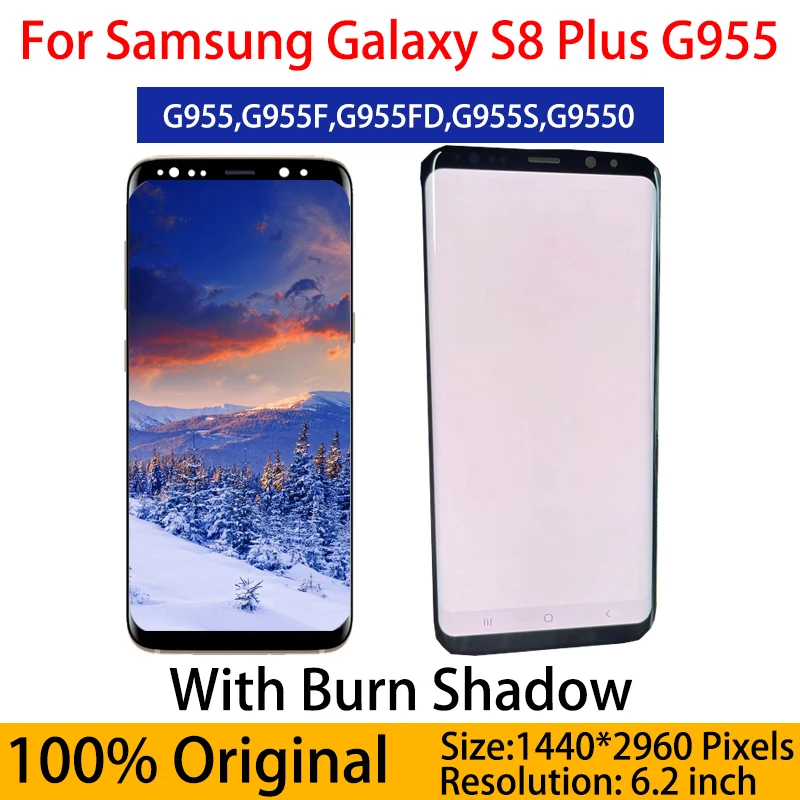 

100% супер AMOLED ЖК-дисплей для Samsung S8 + G955 ЖК-дисплей S8 plus G955F ЖК-дисплей для Samsung S8 plus дисплей сенсорный дигитайзер в сборе