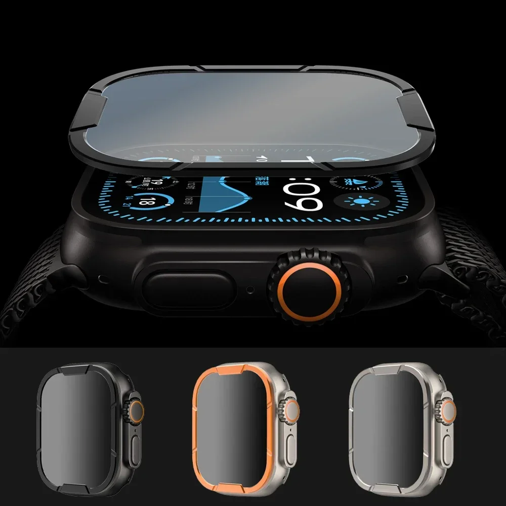 Защитная пленка из закаленного стекла для Apple Watch Ultra2 49 мм металлическая рамка iWatch