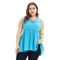 sexy women tank top plus size solid cross v neck female camisole sleeveless loose vest top ladies women summe homewear camisole