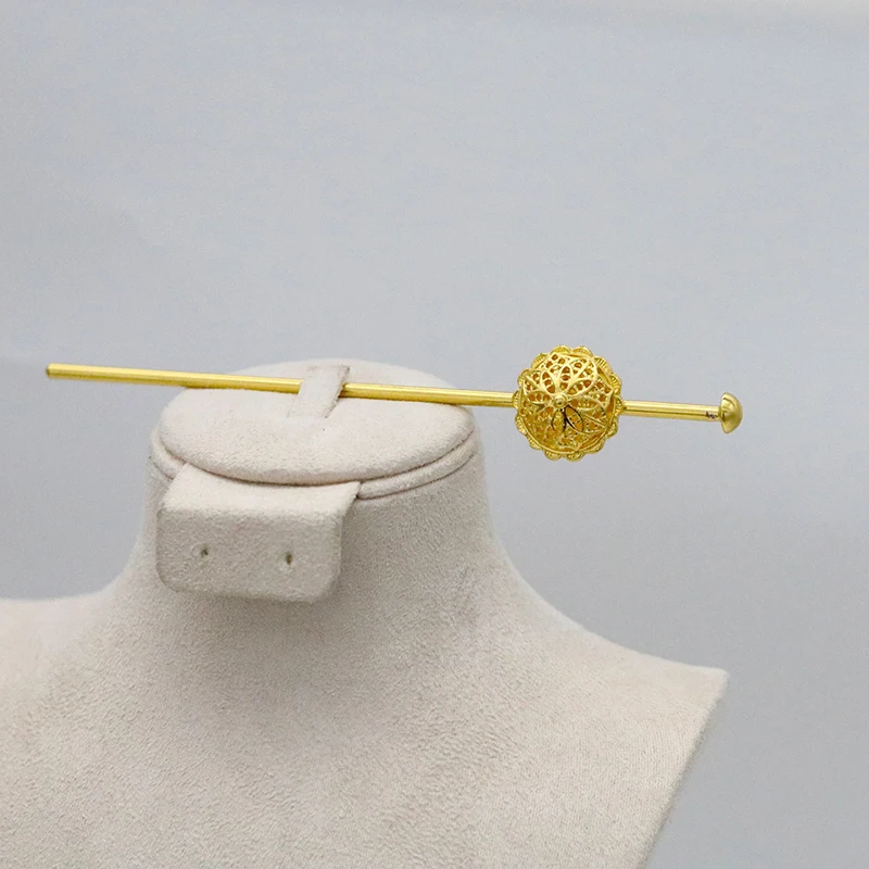 Fashion Glamour 6 Piece Floral Gold Set, Beads Dubai Necklace Earrings Women/Girls, Ethiopian Jewelry African Indian Gifts