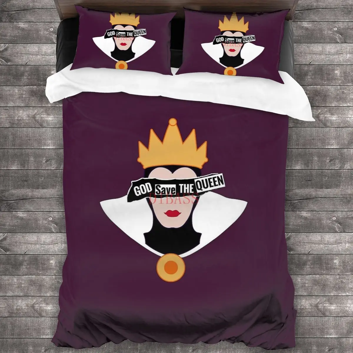 

God Save The Evil Queen Soft Microfiber Comforter Set with 2 Pillowcase Quilt Cover With Zipper Closure