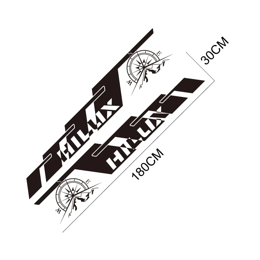 Наклейка на дверь пикапа для Toyota Hilux Vigo Revo Rocco графический Компас грузовика