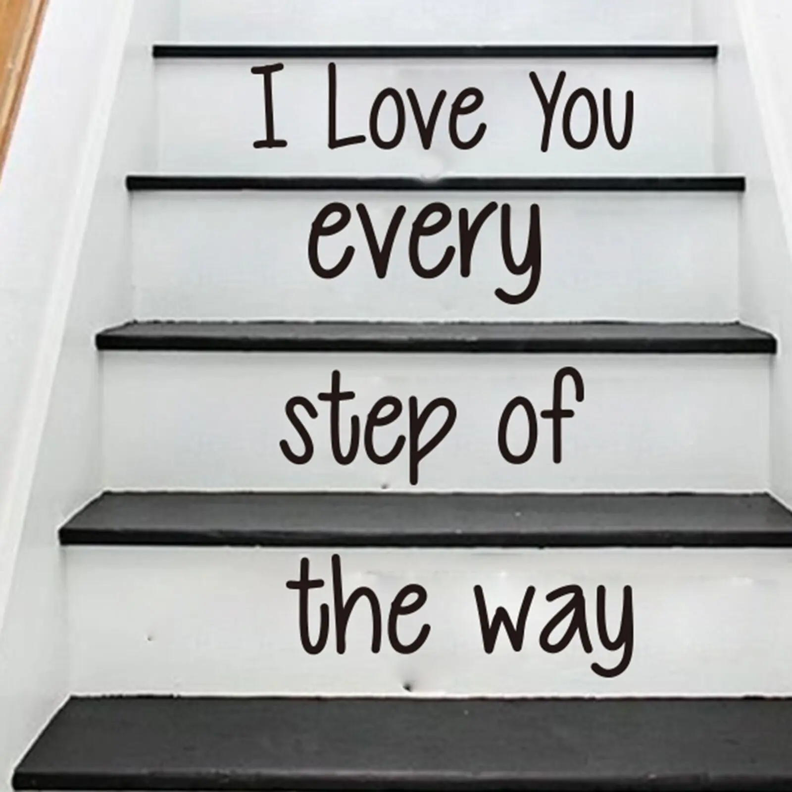 Виниловая настенная наклейка Я люблю тебя на каждом этапе лестницы