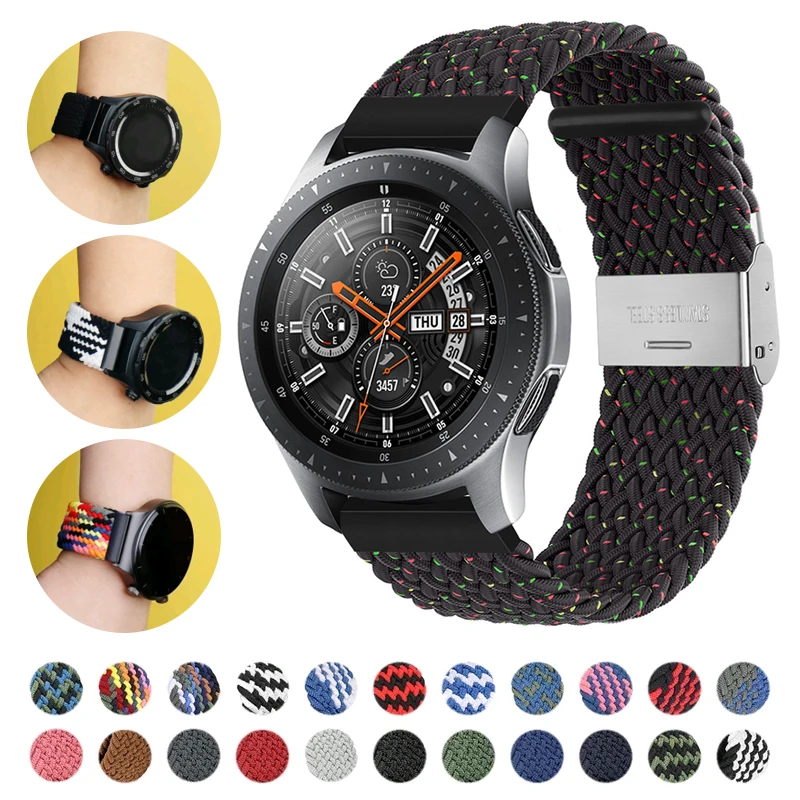 Elastic Nylon Strap for Xiaomi Watch S1 Active / Mi Watch Color 2 Adjustable Braided Solo Loop Band Sport Bracelet