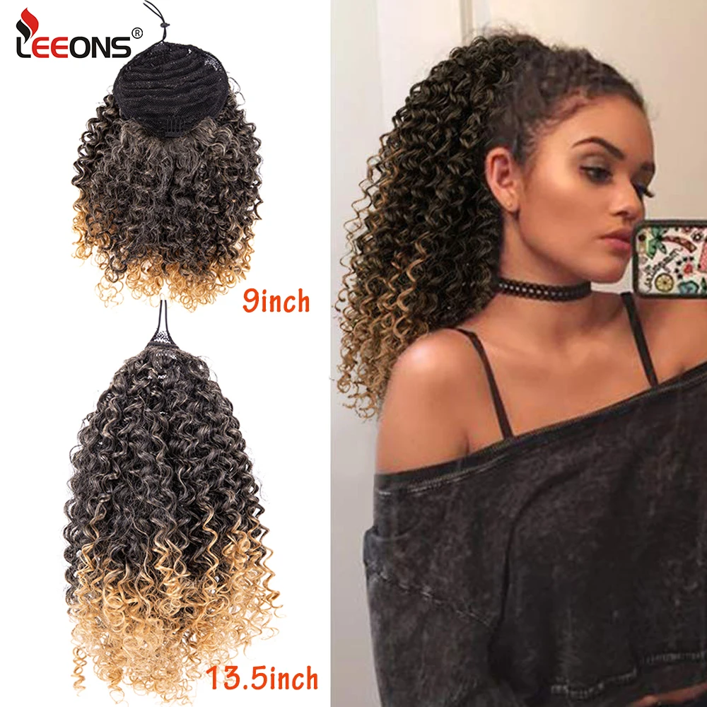 

Synthetic Ponytails Kinky Curly Drawstring Ponytail Long Kinky Curly Ponytail Organic Chip-In Hair Extension Clip In Pony-Tail