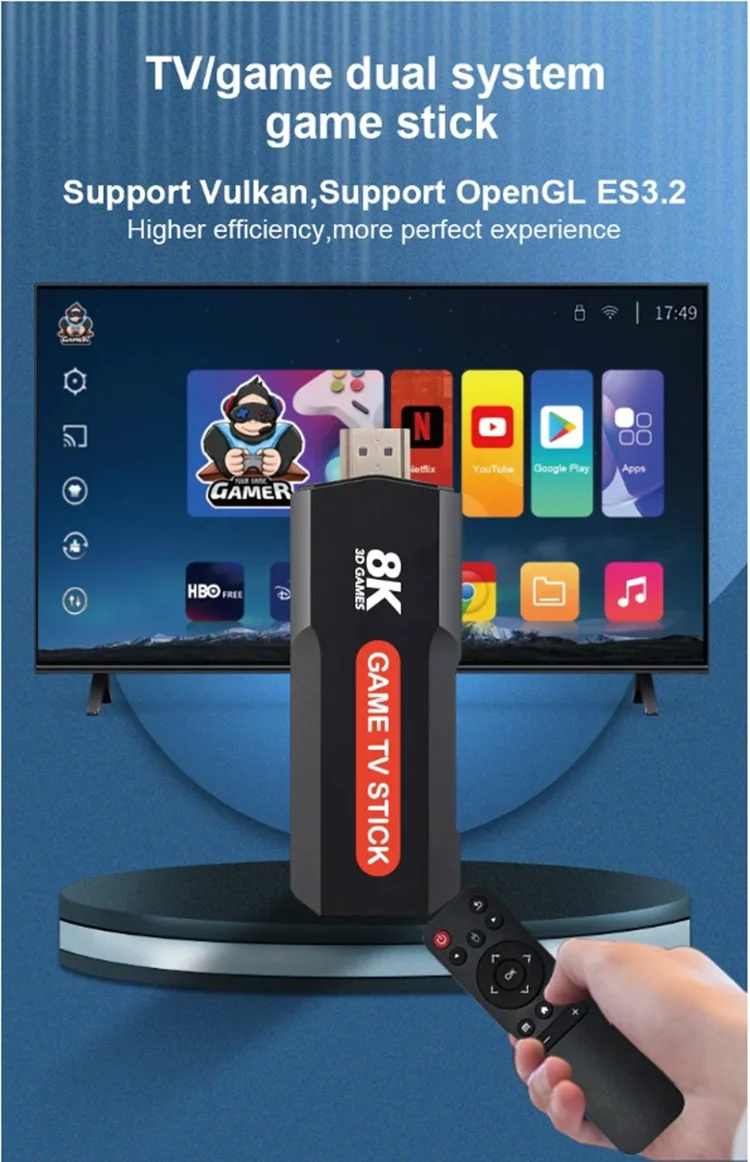 Игровая консоль Q9 X2 с двойной системой для Android Game Stick 4K 64G 10 000 ретро-игр Поддержка