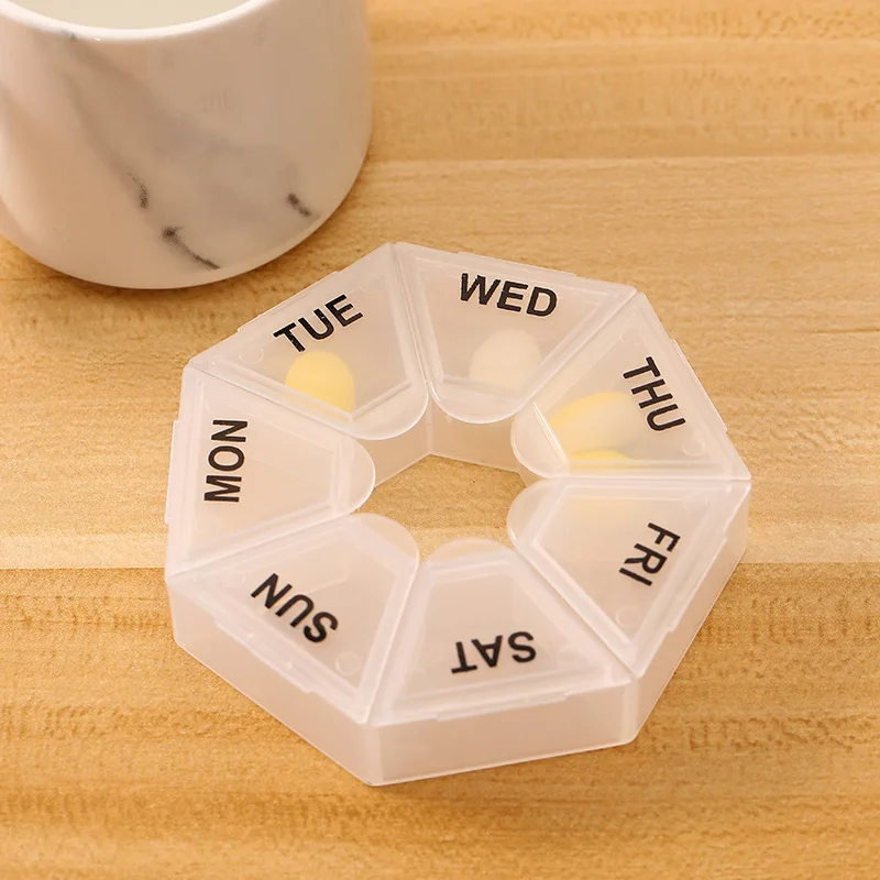 

1pcs Dispenser Container Portable Storage Tablet Holder Tablet Box Plastic 7 Days Tablet Candy Box Stool Travel Tissue Tablet