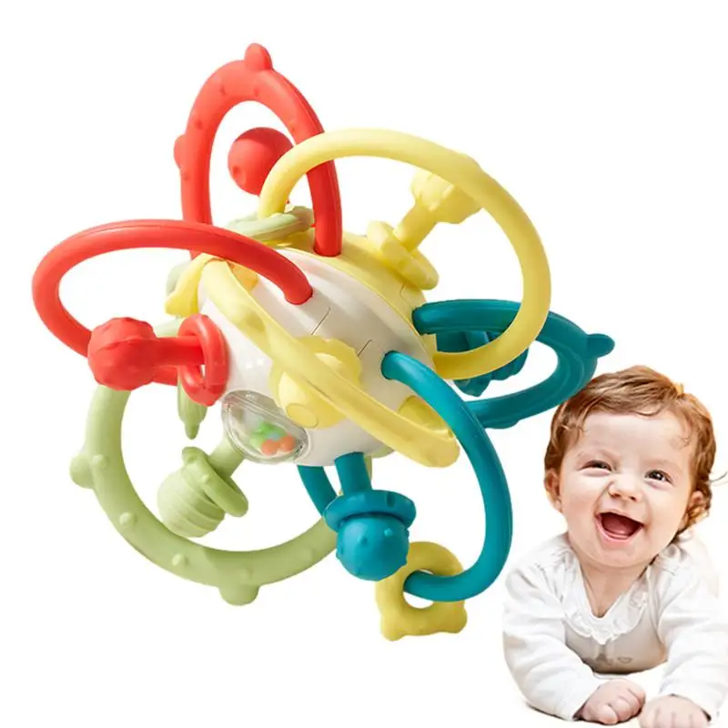 

Manhattan Ball Toy Colorful Sensory Teething Toy Grasping Toys Montessori Teether Ball Chew Toys Educational Preschool Learning