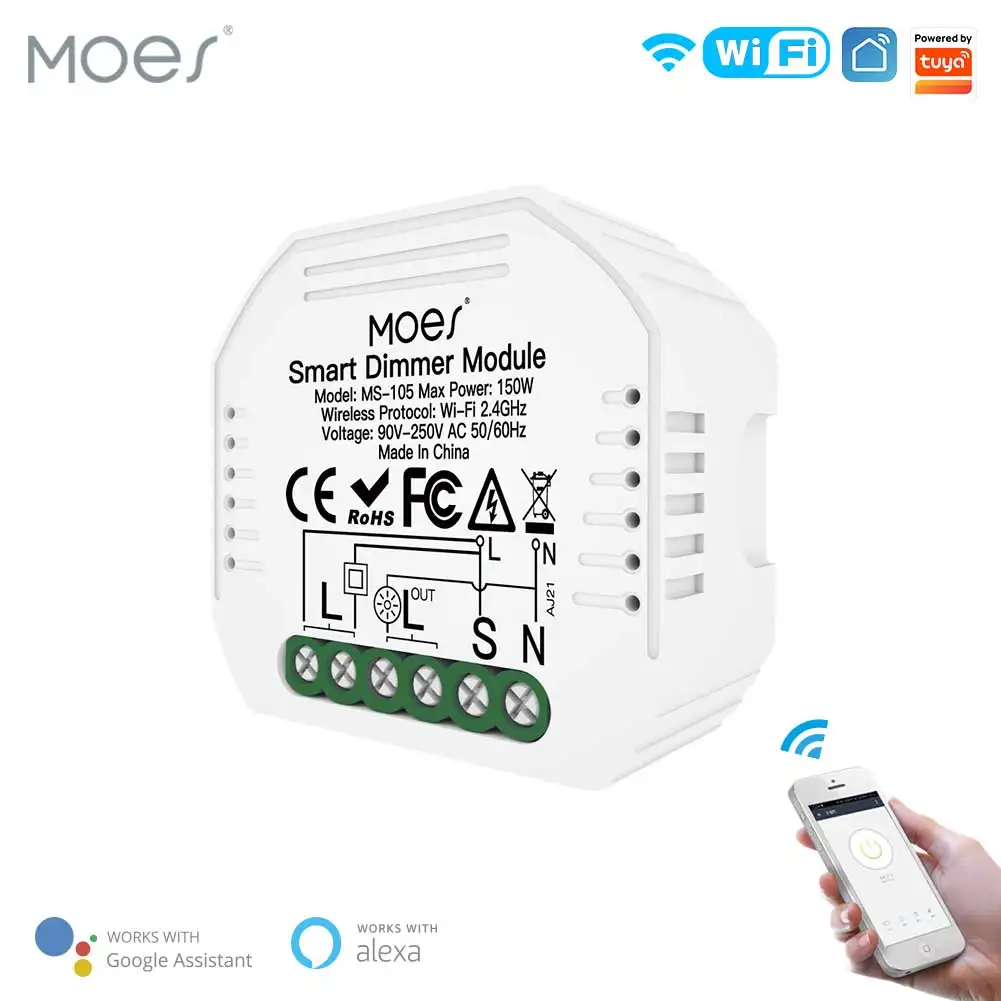 Control 1/2 Way Switch,works With Alexa Echo Google Home