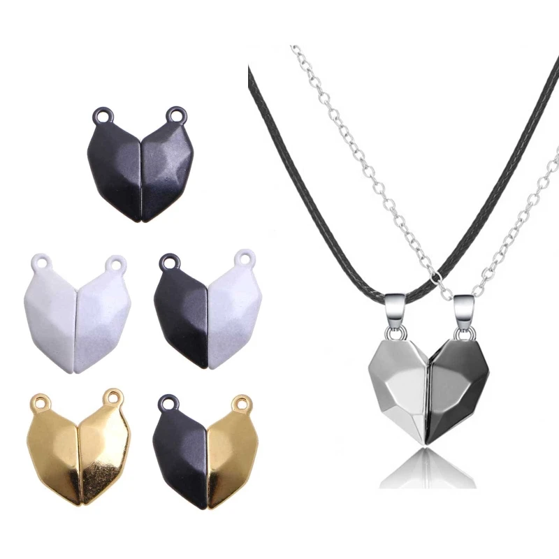 

517F 5 пар креативные магнитные парные ожерелья с кулоном любовное сердце пожелания камень для браслета ожерелья ювелирные изделия рукоделие