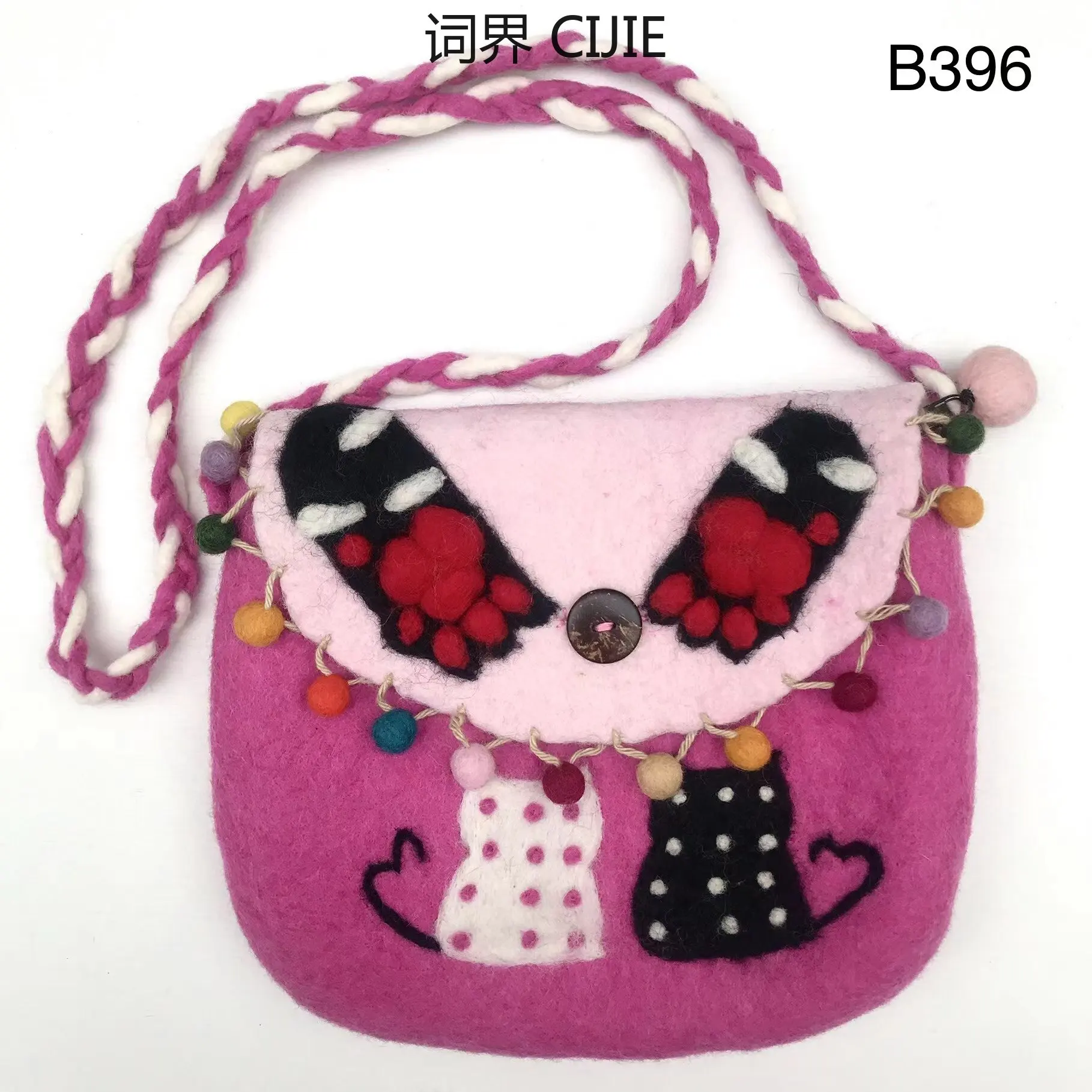 

Женская сумка кросс-боди из шерсти и войлока