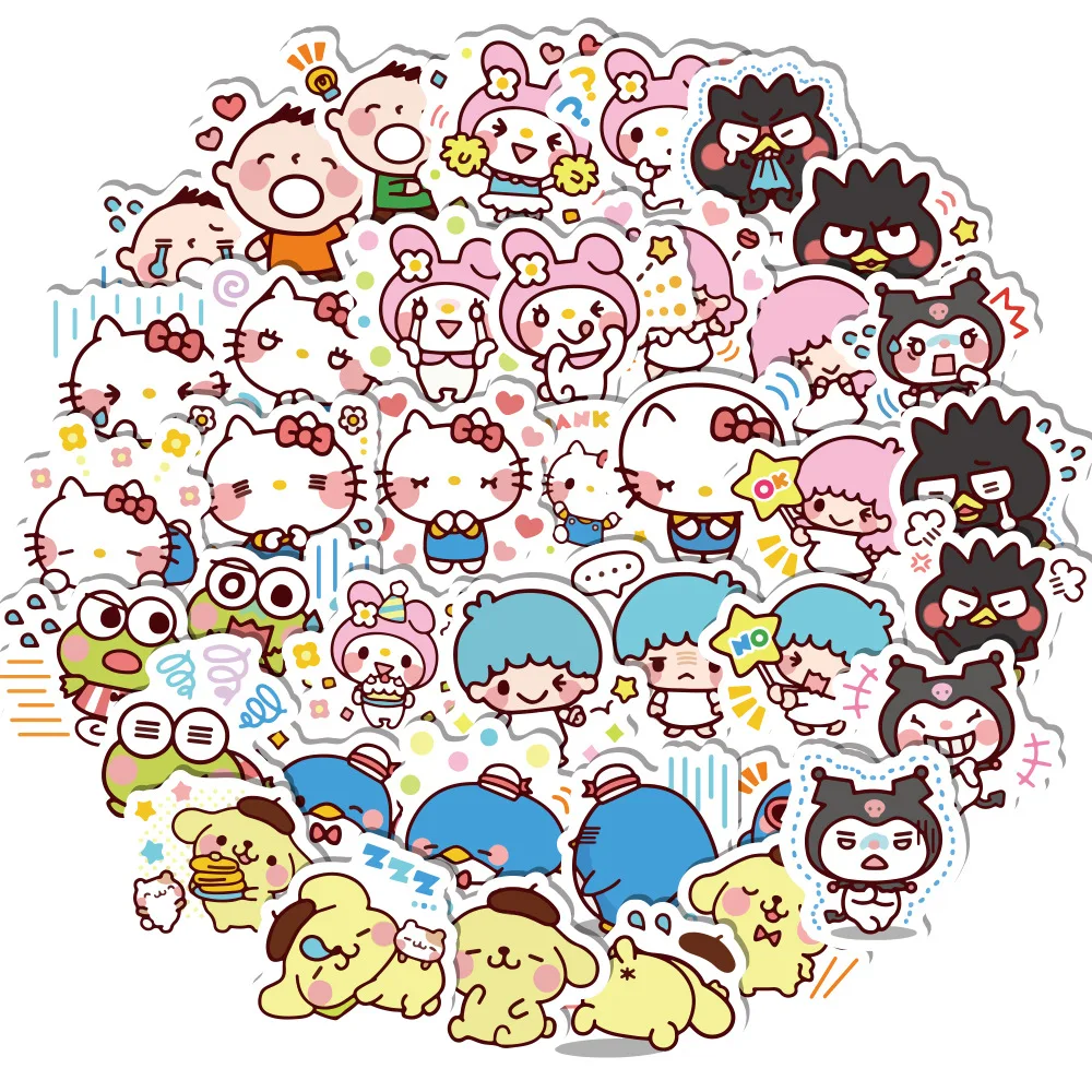 

Sanrio Kulome Hello Kitty Sticker Cool Penguin Cartoon Melody Handbook Material Yugui Dog Cute Handbook Sticker