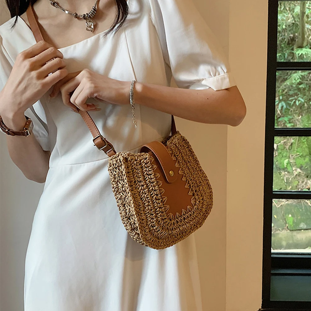 

Women Shoulder Bags Straw Bags Summer Weave Crossbody Bag Beach Satchel Bags