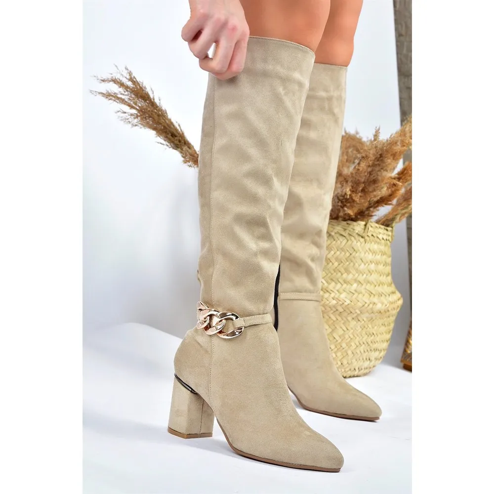 

Dorlie Ten Suede Thick Heels Women Boots L518111302