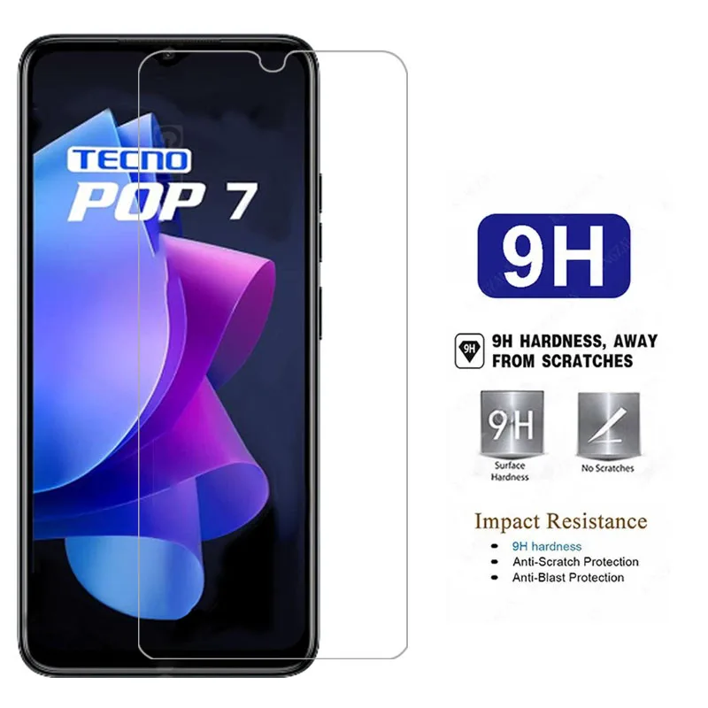 Защита экрана для tecno pop 7 pro защитное закаленное стекло на технике pop7 7pro pop7pro