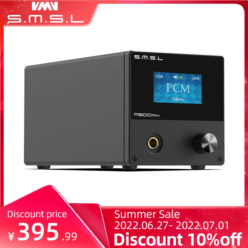 

SMSL M500 MK2 Audio DAC & Headphone Amplifier MQA-CD Bluetooth ES9038PRO DSD512 XU216 32bit 768kHz AptX HD With Remote Control