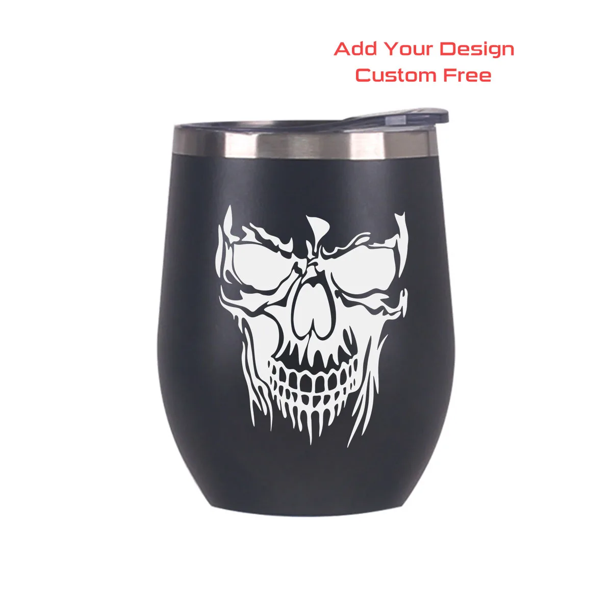 

12oz Wine Tumbler with Lid, Durable Insulated Coffee Mug for Champaign, Cocktail, Beer, Office, Personalised Stemless Wine Glass
