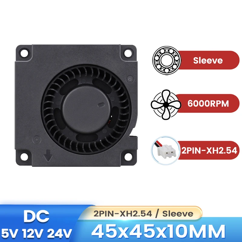 5Pieces Gdstime DC 5V 12V 24V 2PIN 4510 Sleeve Turbo Blower Fan 45mm 4.5cm 45x45x10mm 3D Printer Cooling Micro Cooler - купить по