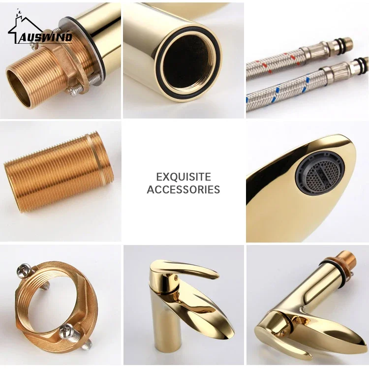 AUSWIND смеситель для раковины антикварный с одним отверстием роскошный черный в