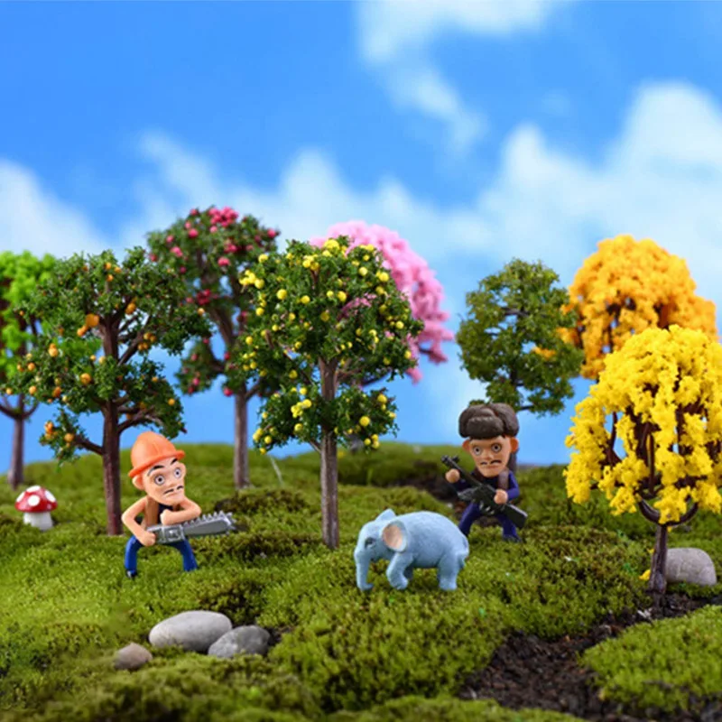 

Миниатюрная Ландшафтная статуя деревьев, полимерные поделки, украшение для дома и сада, парк бонсай, аксессуары «сделай сам»