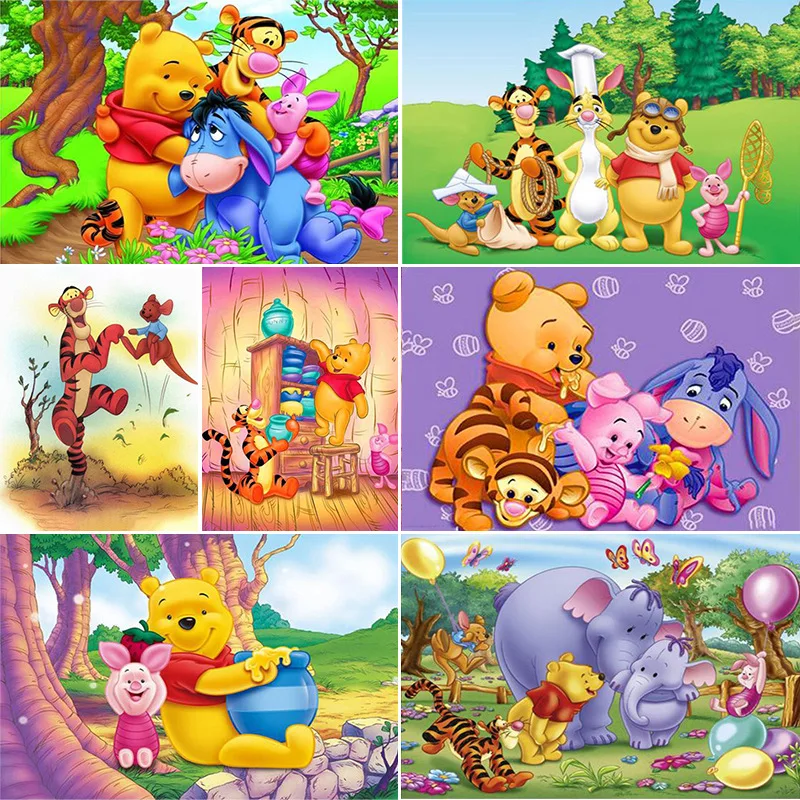 Алмазная живопись Медведь из мультфильма Тигр