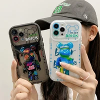 cartoon fashion graffiti bear couple cute bear cover for iphone 11 12 13 pro x xr xs max shockproof phone case iphone 13 case